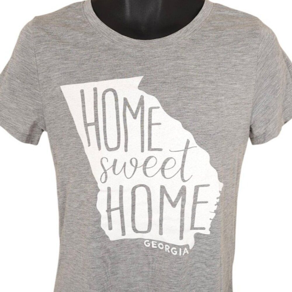 Georgia T Shirt Womens Size Medium Gray Home Sweet Home Travel Destination Tee